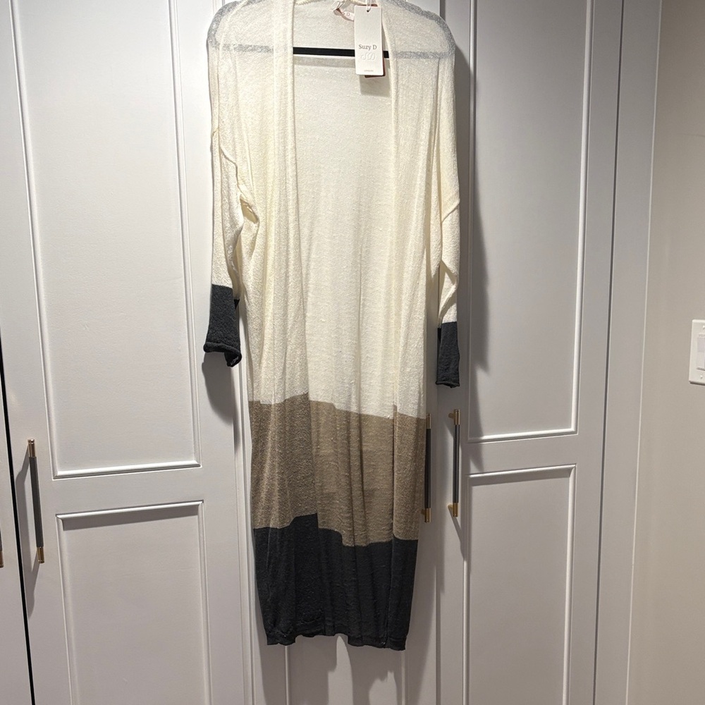 Elegant Color Block Cardigan